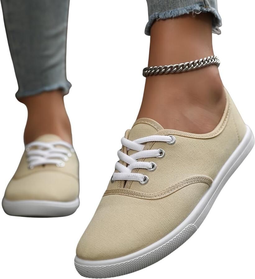 Currero Schoenen Dames Sneakers Comfortabel Slippers Casual Volwassenen Khaki - Foto 1