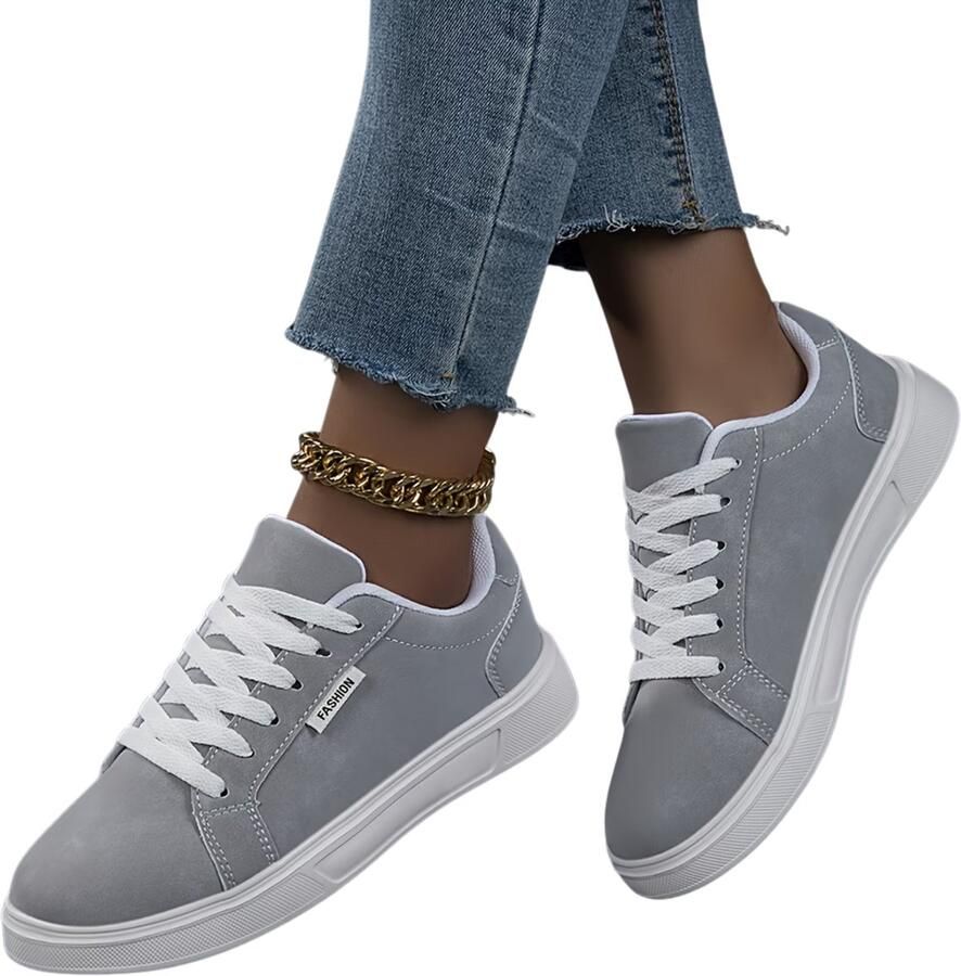 Currero Schoenen Dames Sneakers Comfortabel Slippers Casual Volwassenen Lichtgrijs - Foto 1