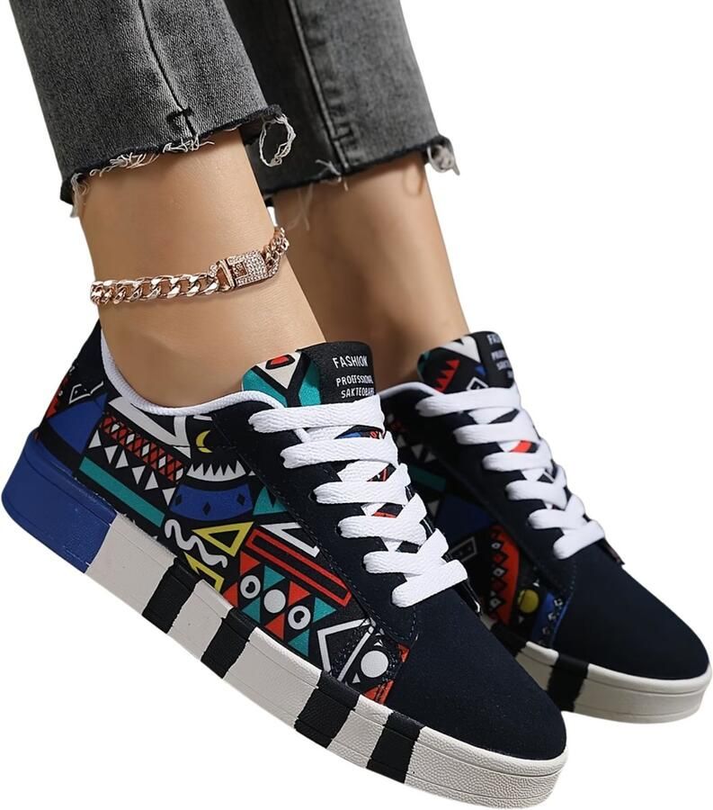 Currero Schoenen Dames Sneakers Comfortabel Slippers Casual Volwassenen Wit Blauw - Foto 1