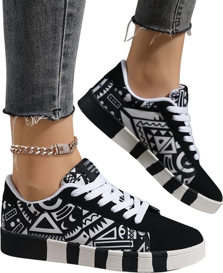 Currero Schoenen Dames Sneakers Comfortabel Slippers Casual Volwassenen Wit en Zwart - Foto 1