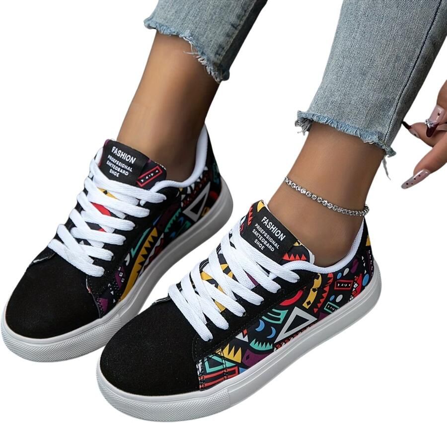 Currero Schoenen Dames Sneakers Comfortabel Slippers Casual Volwassenen Zwart en Geel - Foto 1