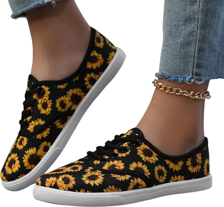 Currero Schoenen Dames Sneakers Comfortabel Slippers Casual Volwassenen Zwarte Chrysant