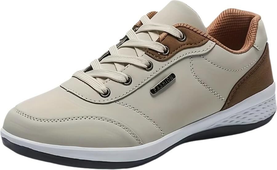 Currero Schoenen Heren Sneakers Comfortabel Wandelschoenen Casual Volwassenen Beige