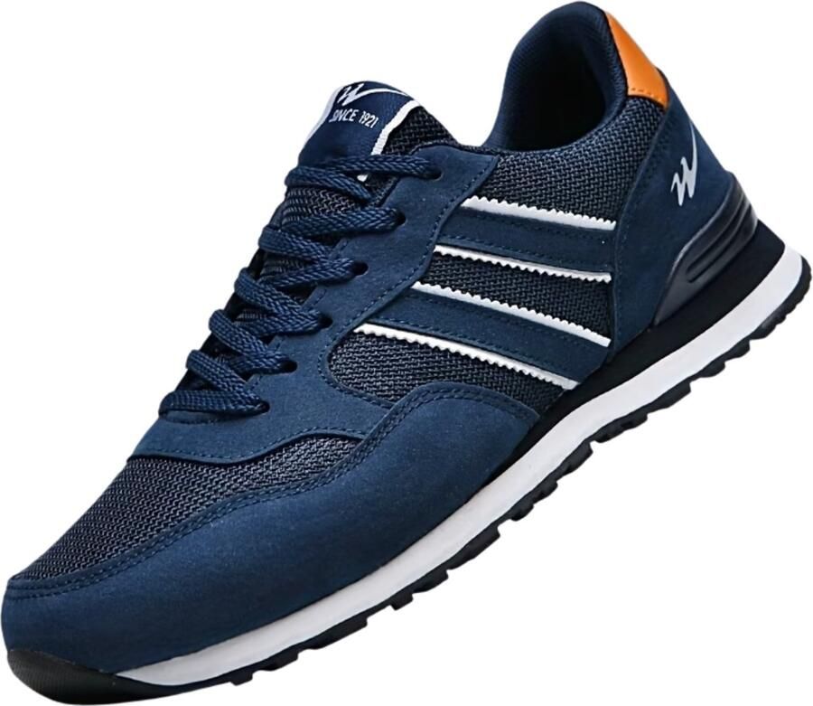 Currero Schoenen Heren Sneakers Comfortabel Wandelschoenen Casual Volwassenen Blauw