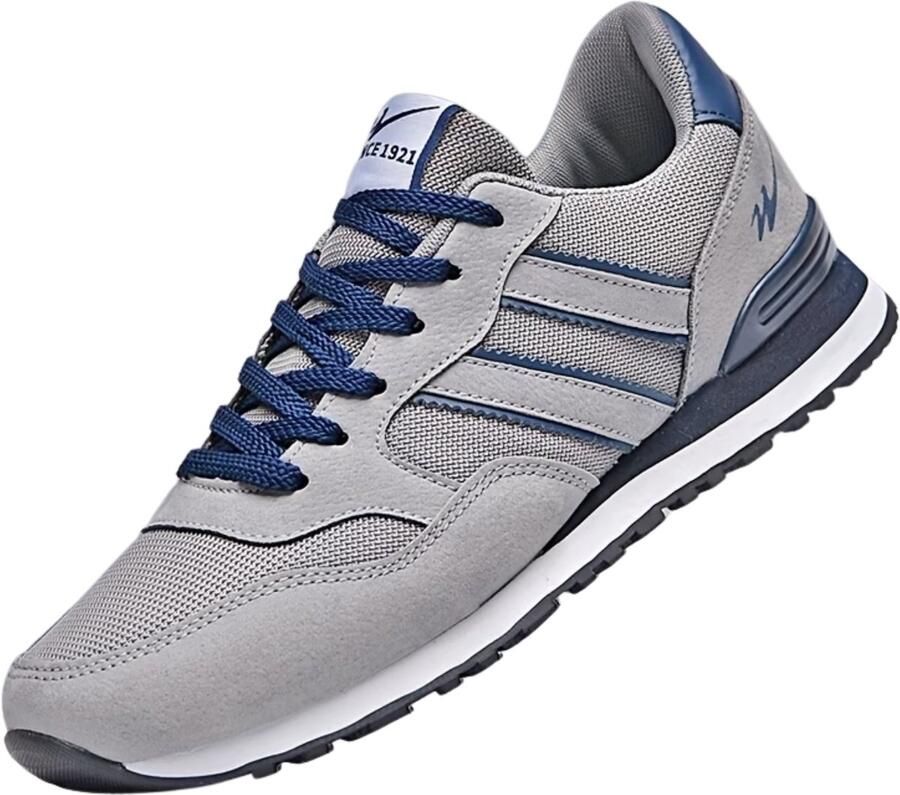 Currero Schoenen Heren Sneakers Comfortabel Wandelschoenen Casual Volwassenen Grijs
