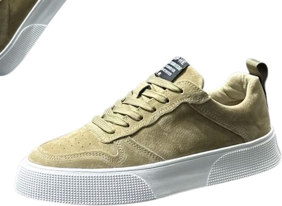 Currero Schoenen Heren Sneakers Comfortabel Wandelschoenen Casual Volwassenen Khaki