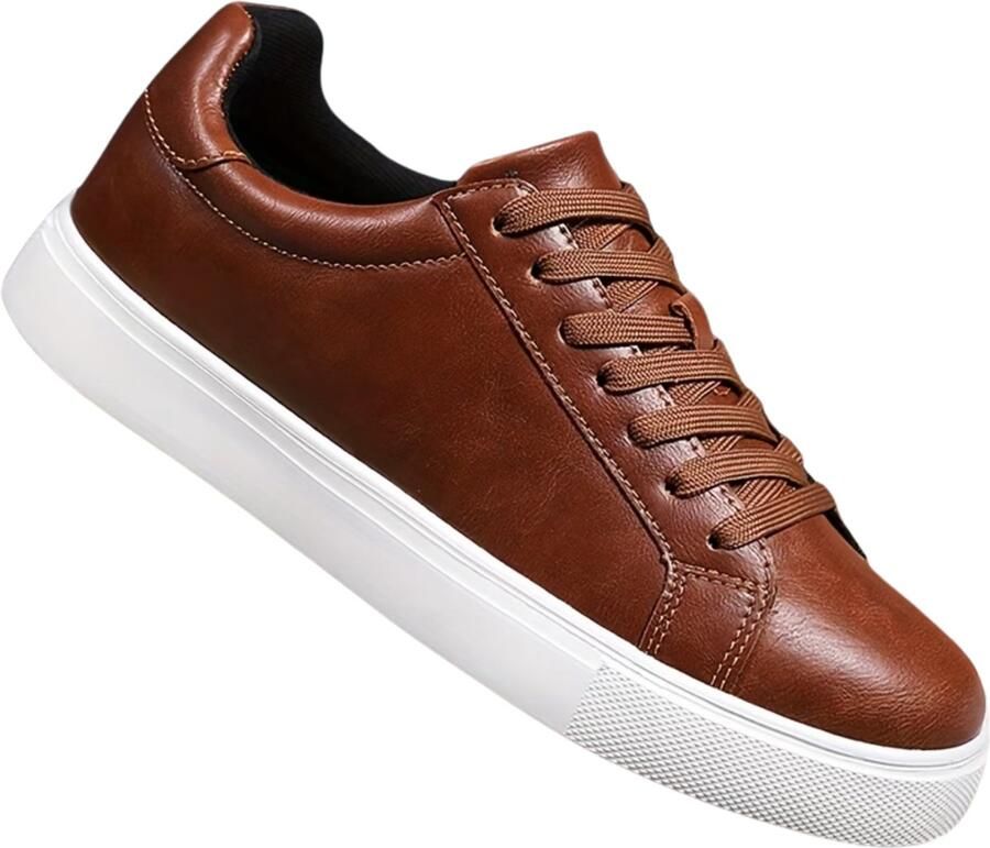 Currero Schoenen Heren Sneakers Comfortabel Wandelschoenen Casual Volwassenen Mokkabruin