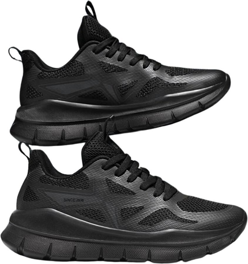 Currero Schoenen Heren Sneakers Comfortabel Wandelschoenen Casual Volwassenen Zwart