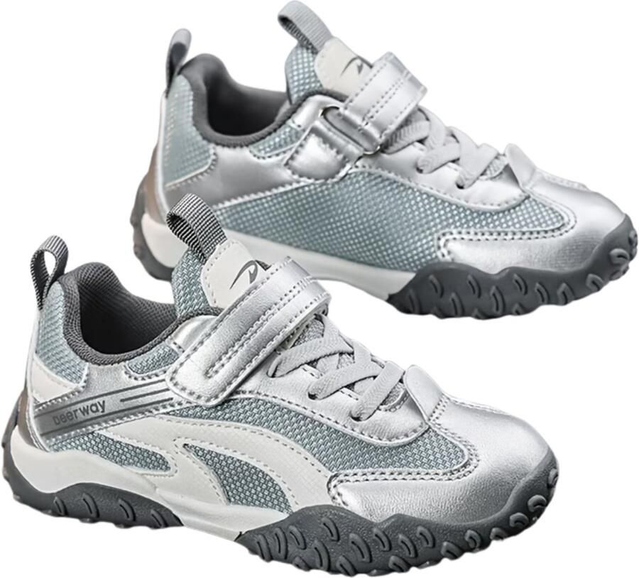 Currero Schoenen Jongens Sneakers Comfortabel Wandelschoenen Casual Kinder Schoenen Zilvergrijs
