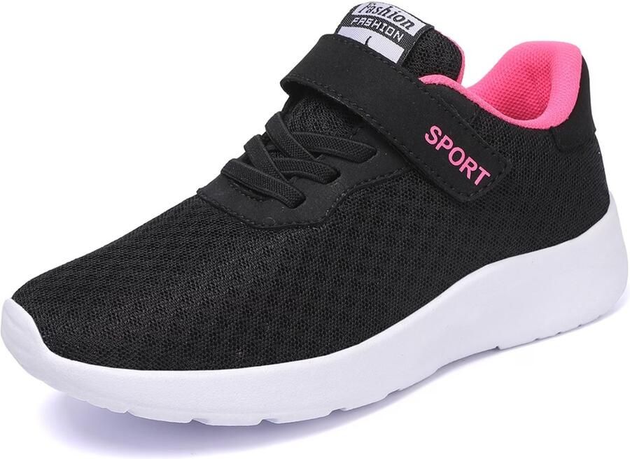 Currero Schoenen Jongens Sneakers Comfortabel Wandelschoenen Casual Kinder Schoenen Zwart Roze Rood
