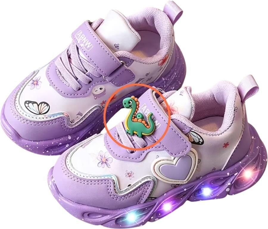 Currero Schoenen Meisjes Met Licht Sneakers Comfortabel Wandelschoenen Casual Kinder Schoenen Lichtpaars