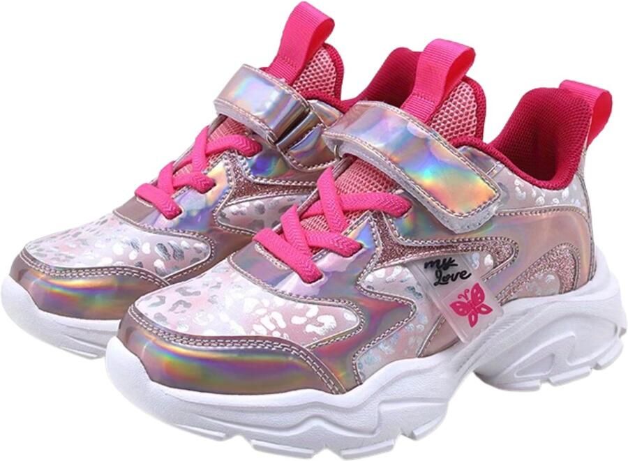 Currero Schoenen Meisjes Sneakers Comfortabel Wandelschoenen Casual Kinder Schoenen Rode Roos