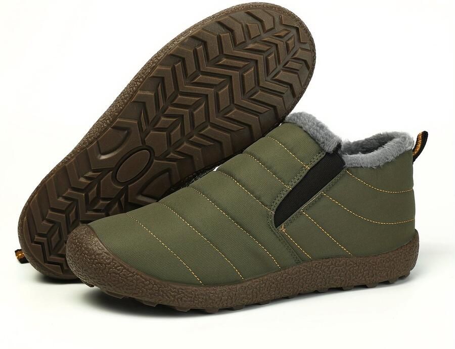 Currero Snowboots Dames Sneeuwlaarzen Dames Winterlaarzen Gevoerde Winterschoenen Waterdicht Antislip Zool Warm Gevoerd Wandellaarzen Winter Militair Groen