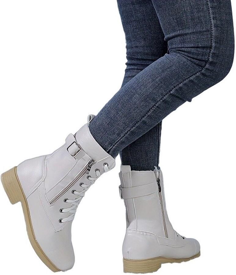 Currero Snowboots Dames Sneeuwlaarzen Dames Winterlaarzen Gevoerde Winterschoenen Waterdicht Antislip Zool Warm Gevoerd Wandellaarzen Winter Lichtgrijs