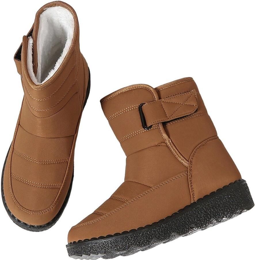 Currero Snowboots Dames Sneeuwlaarzen Dames Winterlaarzen Gevoerde Winterschoenen Waterdicht Antislip Zool Warm Gevoerd Wandellaarzen Winter Kurkuma