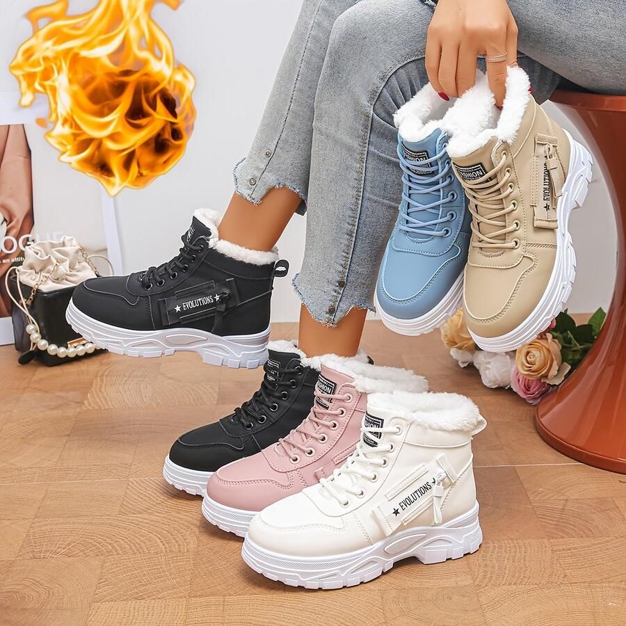 Currero Snowboots Dames Sneeuwlaarzen Dames Winterlaarzen Gevoerde Winterschoenen Waterdicht Antislip Zool Warm Gevoerd Wandellaarzen Winter Blauw Breed