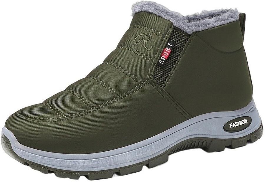 Currero Snowboots Heren Sneeuwlaarzen Heren Winterlaarzen Gevoerde Winterschoenen Waterdicht Antislip Zool Warm Gevoerd Wandellaarzen Winter Donkergroen