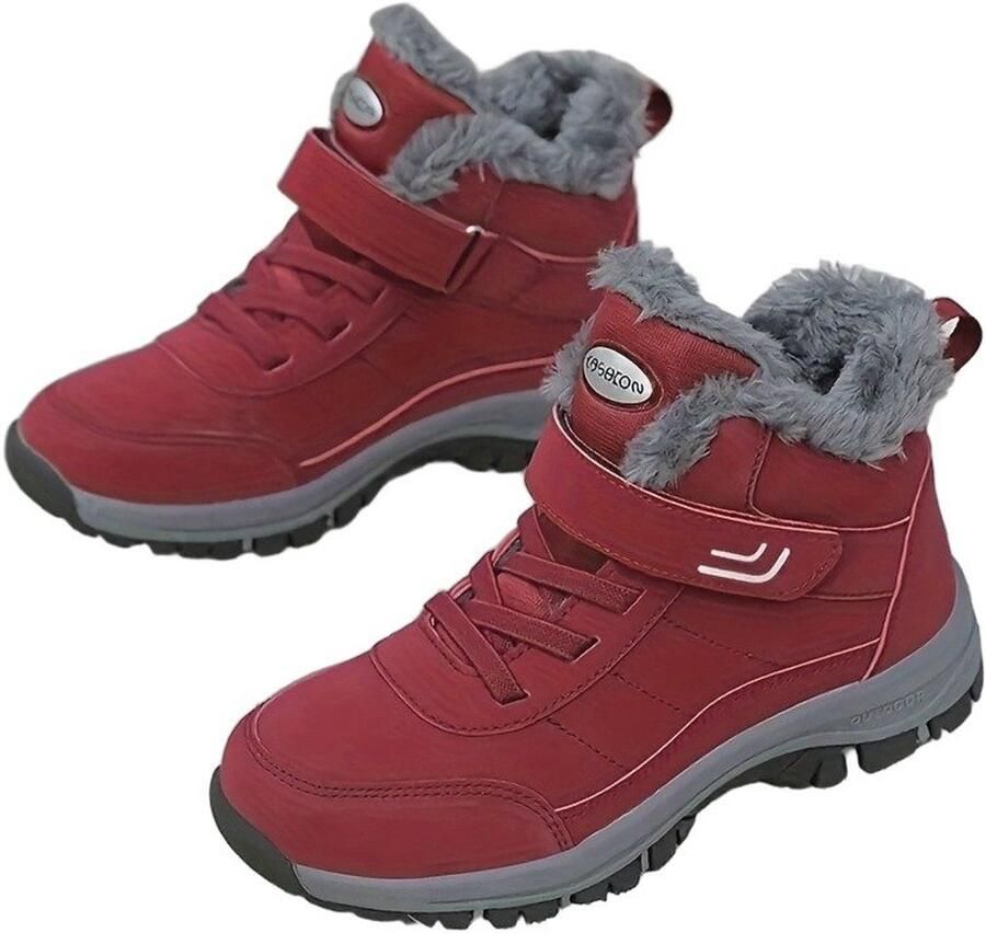 Currero Snowboots Heren Sneeuwlaarzen Heren Winterlaarzen Gevoerde Winterschoenen Waterdicht Antislip Zool Warm Gevoerd Wandellaarzen Winter Kastanjebruin