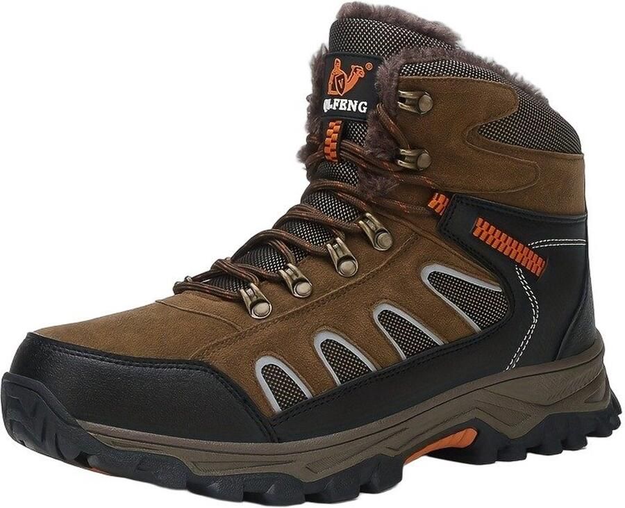 Currero Snowboots Heren Sneeuwlaarzen Heren Winterlaarzen Gevoerde Winterschoenen Waterdicht Antislip Zool Warm Gevoerd Wandellaarzen Winter Lichtbruin