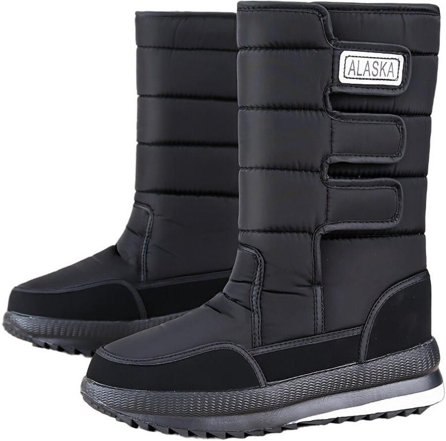 Currero Snowboots Heren Sneeuwlaarzen Heren Winterlaarzen Gevoerde Winterschoenen Waterdicht Antislip Zool Warm Gevoerd Wandellaarzen Winter Zwart