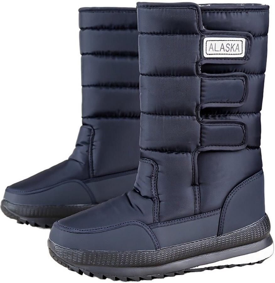 Currero Snowboots Heren Sneeuwlaarzen Heren Winterlaarzen Gevoerde Winterschoenen Waterdicht Antislip Zool Warm Gevoerd Wandellaarzen Winter Blauw