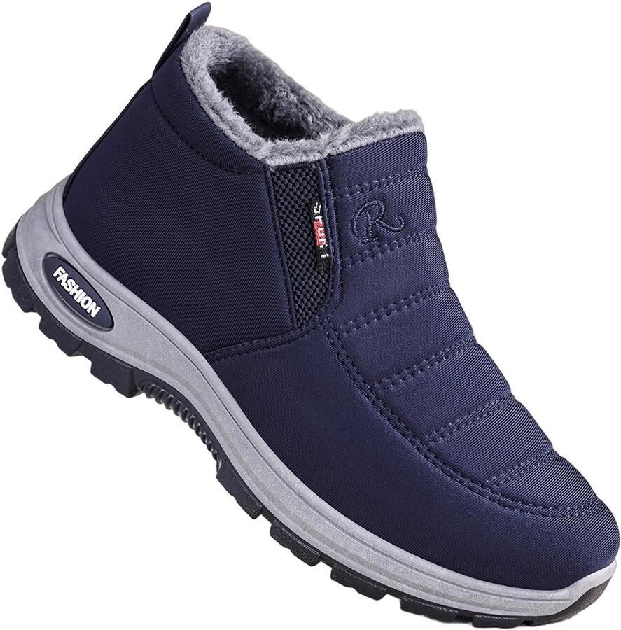 Currero Snowboots Heren Sneeuwlaarzen Heren Winterlaarzen Gevoerde Winterschoenen Waterdicht Antislip Zool Warm Gevoerd Wandellaarzen Winter Marineblauw