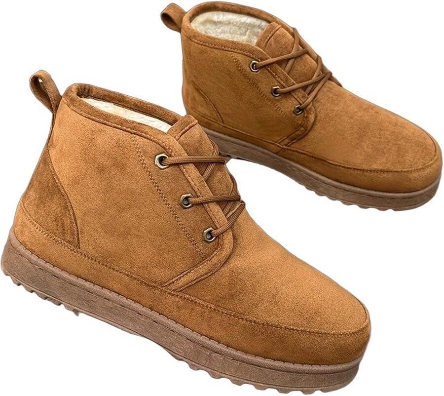 Currero Snowboots Heren Sneeuwlaarzen Heren Winterlaarzen Gevoerde Winterschoenen Waterdicht Antislip Zool Warm Gevoerd Wandellaarzen Winter Kameel