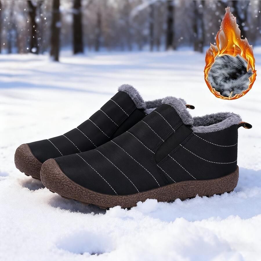 Currero Snowboots Heren Sneeuwlaarzen Heren Winterlaarzen Gevoerde Winterschoenen Waterdicht Antislip Zool Warm Gevoerd Wandellaarzen Winter Militair Groen