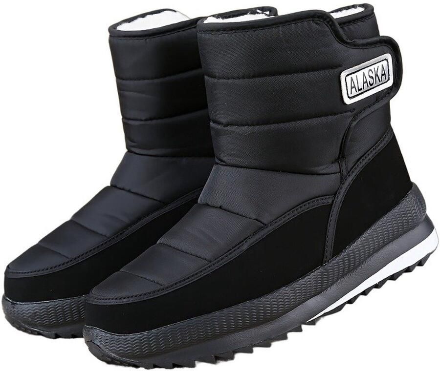 Currero Snowboots Heren Sneeuwlaarzen Heren Winterlaarzen Gevoerde Winterschoenen Waterdicht Antislip Zool Warm Gevoerd Wandellaarzen Winter Zwart