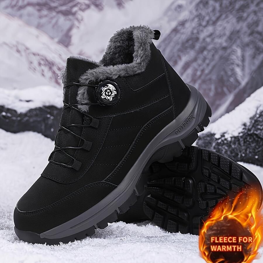 Currero Snowboots Heren Sneeuwlaarzen Heren Winterlaarzen Gevoerde Winterschoenen Waterdicht Antislip Zool Warm Gevoerd Wandellaarzen Winter Bordeauxrood