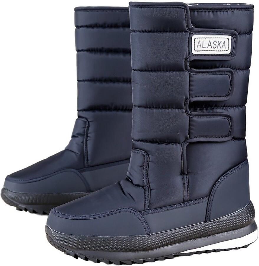 Currero Snowboots Heren Sneeuwlaarzen Heren Winterlaarzen Gevoerde Winterschoenen Waterdicht Antislip Zool Warm Gevoerd Wandellaarzen Winter Blauw