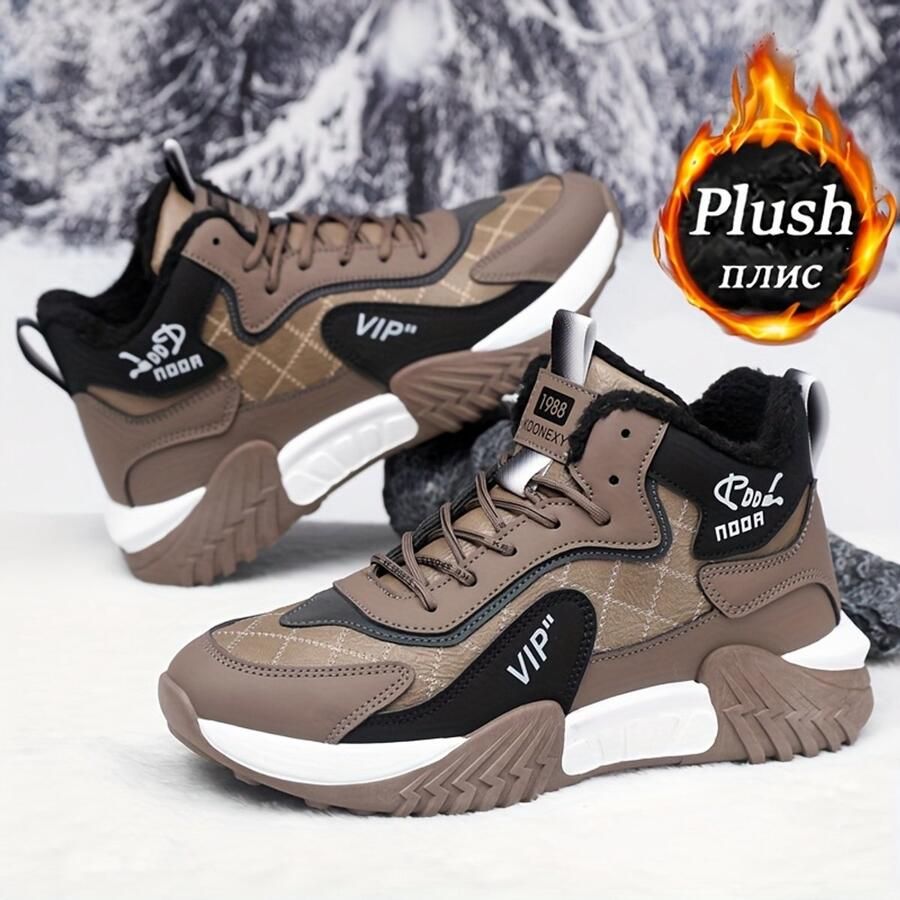Currero Snowboots Heren Sneeuwlaarzen Heren Winterlaarzen Gevoerde Winterschoenen Waterdicht Antislip Zool Warm Gevoerd Wandellaarzen Winter Zwart & Oranje