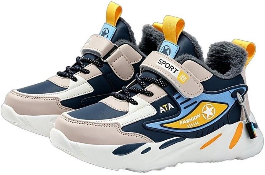 Currero Snowboots Jongens Sneeuwlaarzen Kinderen Winterlaarzen Jongens Gevoerde Winterschoenen Waterdicht Antislip Zool Warm Gevoerd Kinderlaarzen Marine
