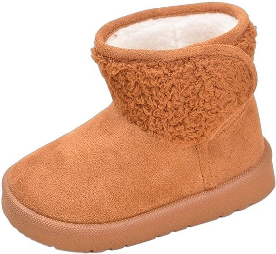 Currero Snowboots Jongens Sneeuwlaarzen Kinderen Winterlaarzen Jongens Gevoerde Winterschoenen Waterdicht Antislip Zool Warm Gevoerd Kinderlaarzen Geelbruin