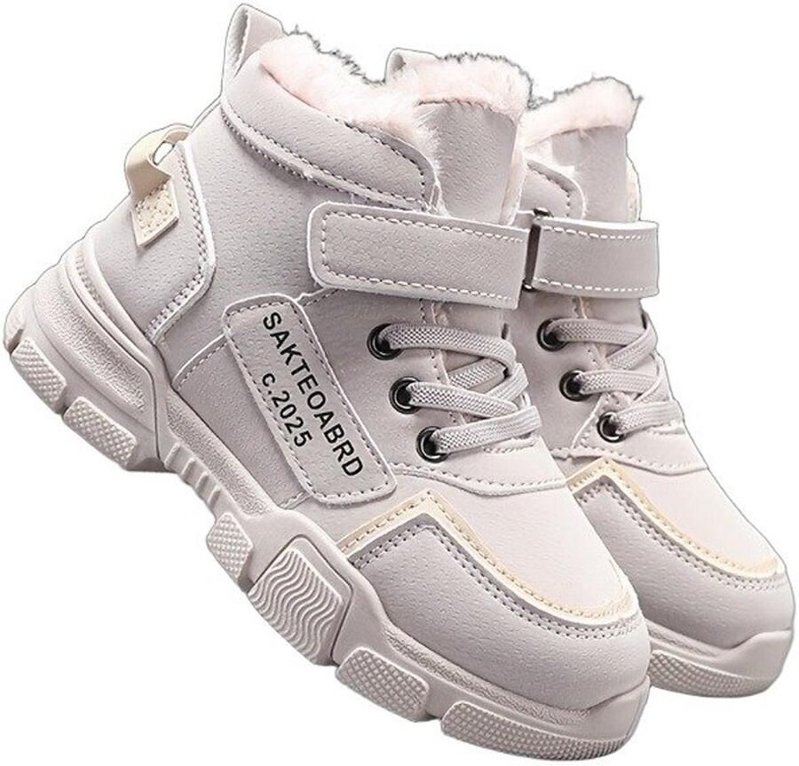 Currero Snowboots Jongens Sneeuwlaarzen Kinderen Winterlaarzen Jongens Gevoerde Winterschoenen Waterdicht Antislip Zool Warm Gevoerd Kinderlaarzen Lichtroze