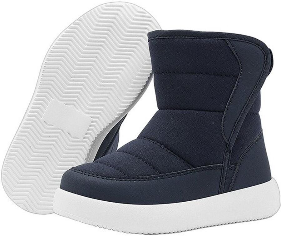 Currero Snowboots Jongens Sneeuwlaarzen Kinderen Winterlaarzen Jongens Gevoerde Winterschoenen Waterdicht Antislip Zool Warm Gevoerd Kinderlaarzen Marineblauw