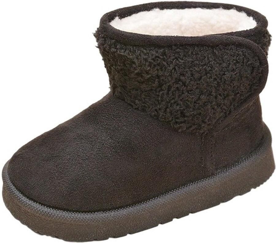 Currero Snowboots Jongens Sneeuwlaarzen Kinderen Winterlaarzen Jongens Gevoerde Winterschoenen Waterdicht Antislip Zool Warm Gevoerd Kinderlaarzen Zwart