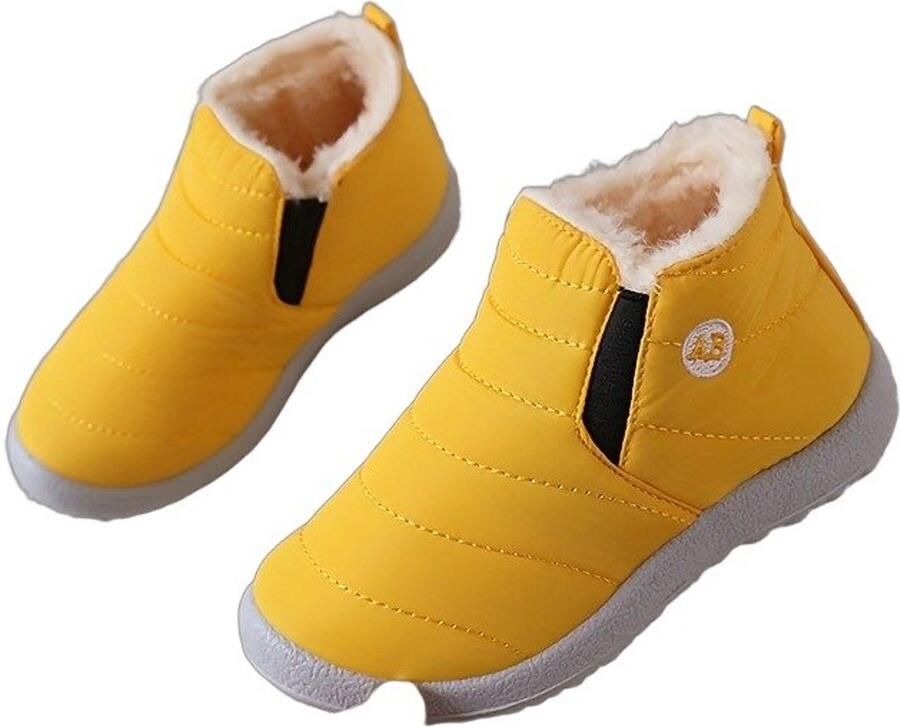 Currero Snowboots Meisjes Sneeuwlaarzen Kinderen Winterlaarzen Meisjes Gevoerde Winterschoenen Waterdicht Antislip Zool Warm Gevoerd Kinderlaarzen Citroen Geel