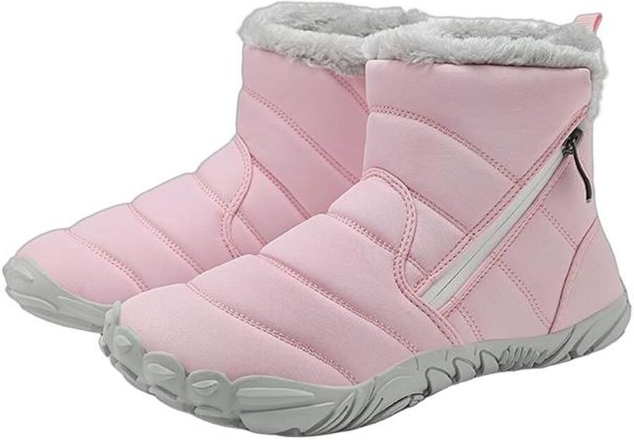 Currero Snowboots Meisjes Sneeuwlaarzen Kinderen Winterlaarzen Meisjes Gevoerde Winterschoenen Waterdicht Antislip Zool Warm Gevoerd Kinderlaarzen Roze Kleur