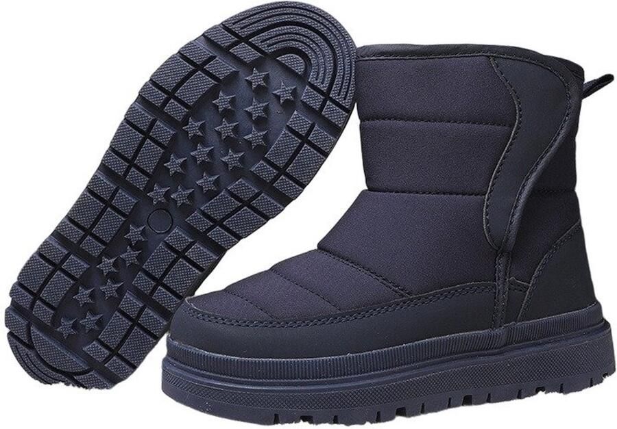 Currero Snowboots Meisjes Sneeuwlaarzen Kinderen Winterlaarzen Meisjes Gevoerde Winterschoenen Waterdicht Antislip Zool Warm Gevoerd Kinderlaarzen Donkerblauw