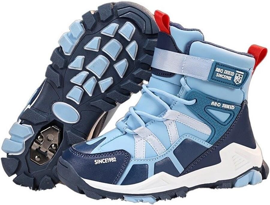 Currero Snowboots Meisjes Sneeuwlaarzen Kinderen Winterlaarzen Meisjes Gevoerde Winterschoenen Waterdicht Antislip Zool Warm Gevoerd Kinderlaarzen Spijkerblauw