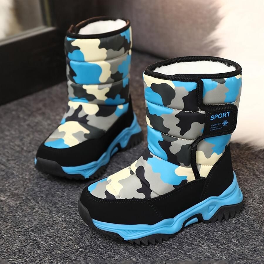 Currero Snowboots Meisjes Sneeuwlaarzen Kinderen Winterlaarzen Meisjes Gevoerde Winterschoenen Waterdicht Antislip Zool Warm Gevoerd Kinderlaarzen Militair Groen