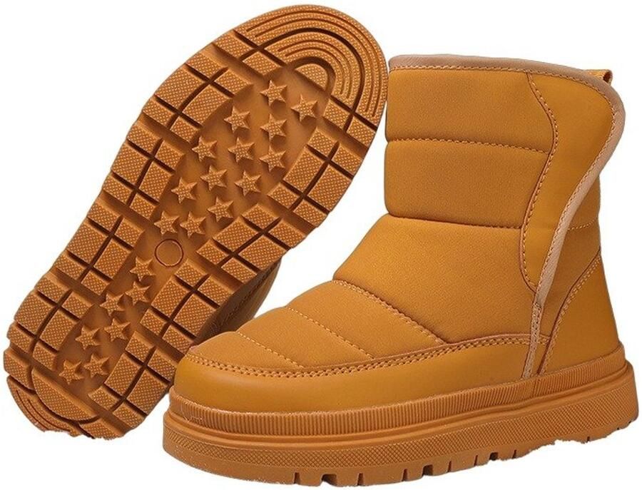 Currero Snowboots Meisjes Sneeuwlaarzen Kinderen Winterlaarzen Meisjes Gevoerde Winterschoenen Waterdicht Antislip Zool Warm Gevoerd Kinderlaarzen Kaki