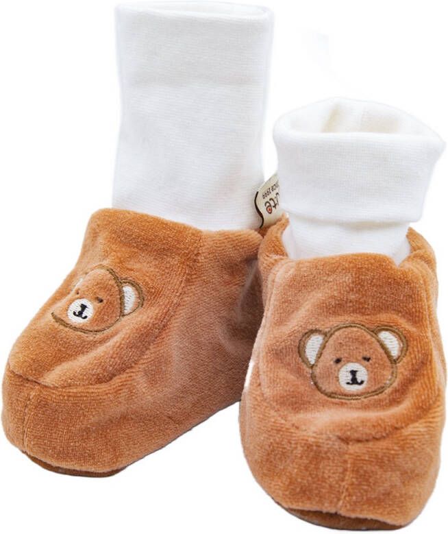 Cute since 1999 Organisch Geborduurde Babyschoentjes Bruine Beer