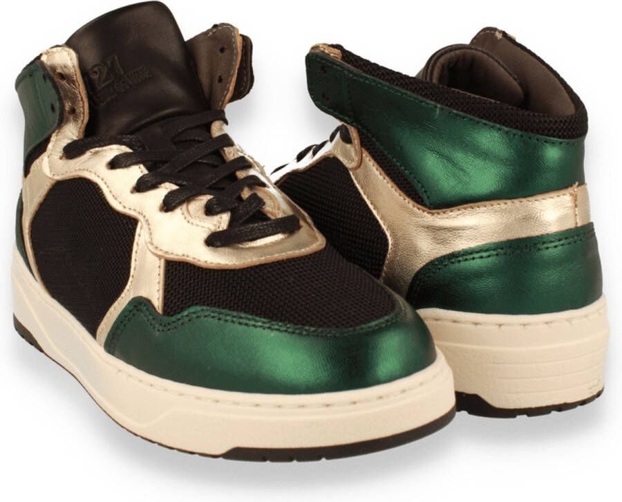 Cycleur De Luxe Dames Sneaker Hoog Fartlek Dark Green Black MULTICOLOR