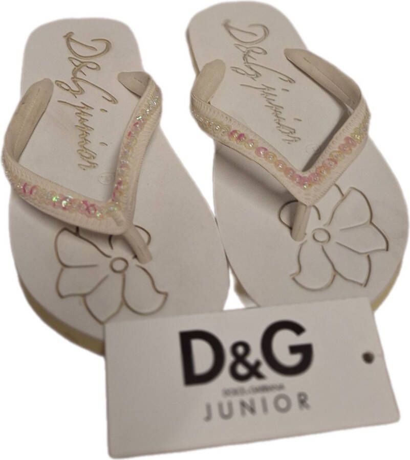 D&G JUNIOR CHIABATTA- WHITE SLIPPER