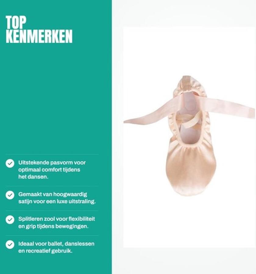 Dailygoods- Dansschoenen Dames Satijnen Balletpantoffels Platte Gym schoenen