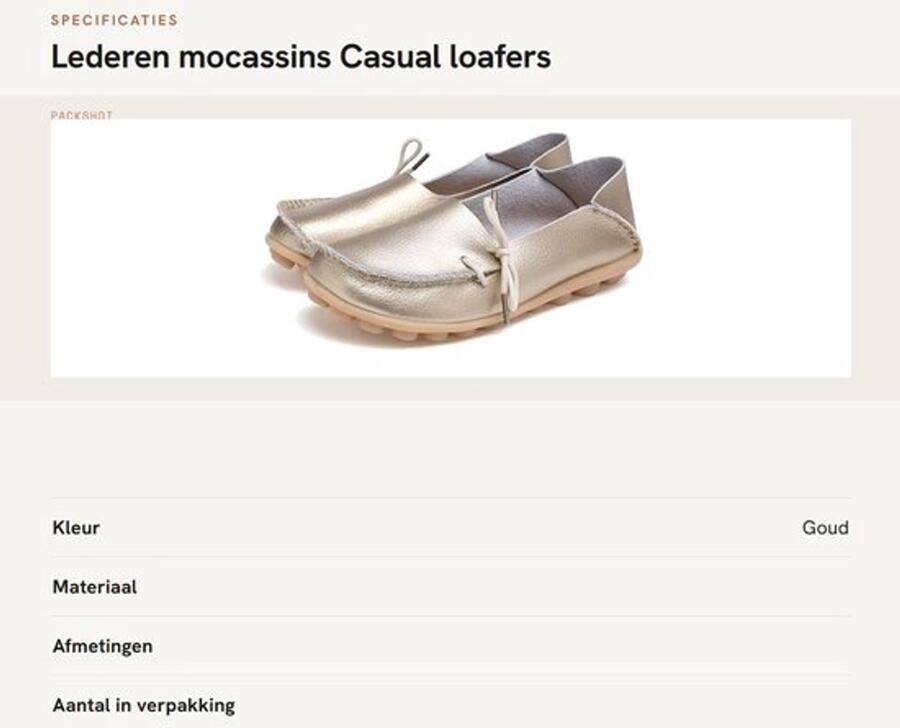 Dailygoods- Mocassins Dames Goud Casual Loafers Slip-On Schoenen Platte