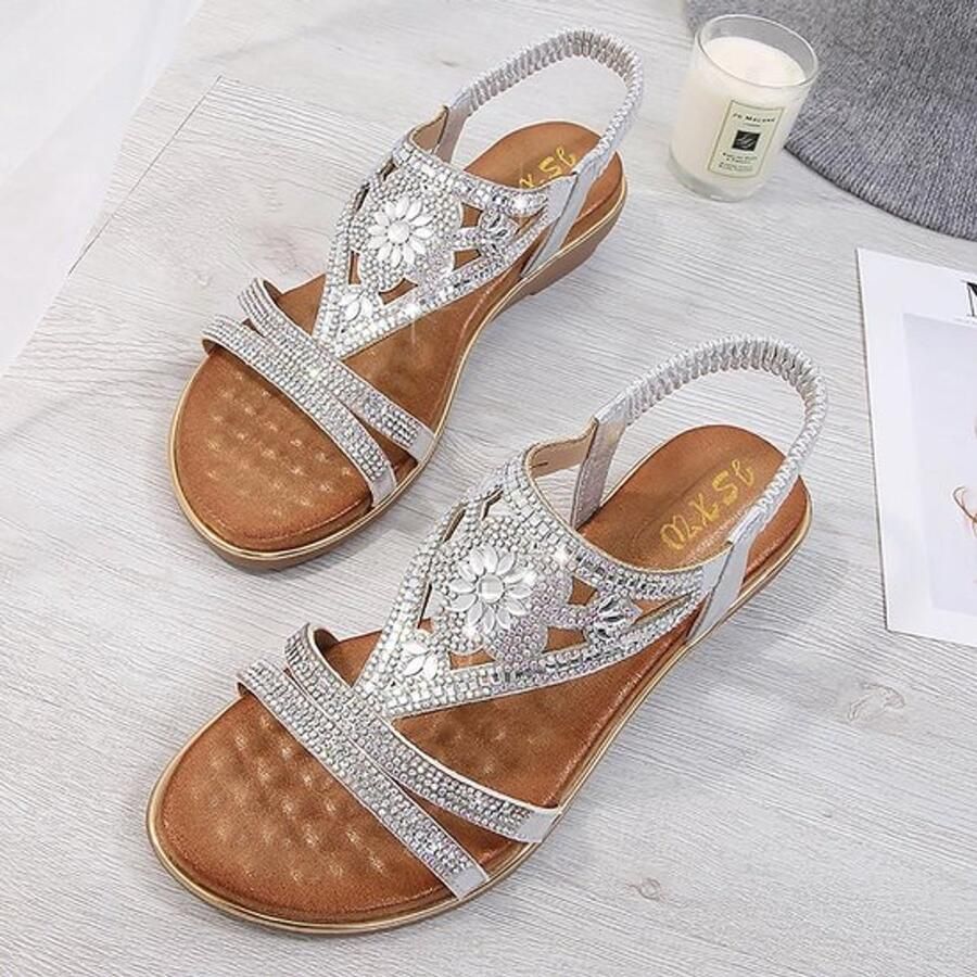 Dailygoods- Sandalen Dames Zomer Dailygoods- Sandalen Dames Zwart Platte Zomer Sandalen Open Teen Sling Back