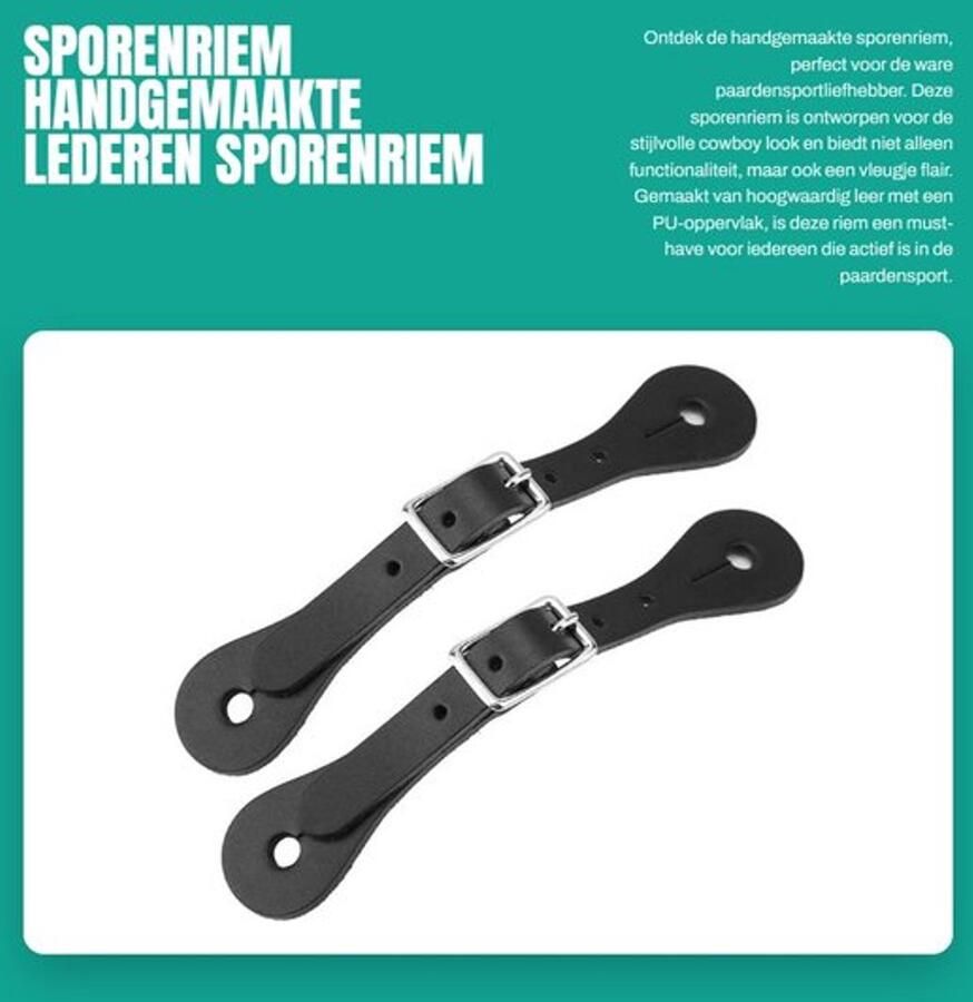 Dailygoods- Sporenriem Handgemaakt Echt Leer Pu Cow Outfit Laarzen